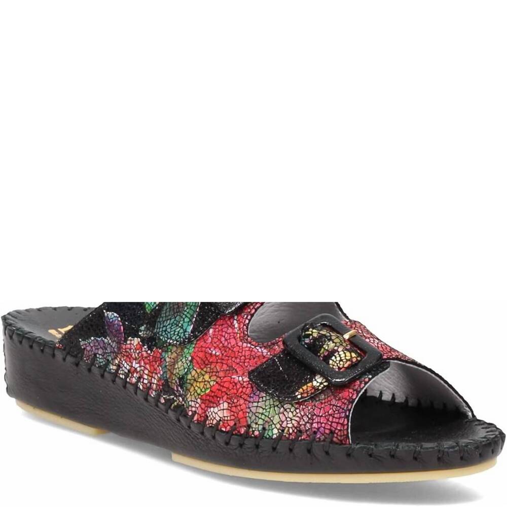 NEW LAPLUME women's tango sandals in black deco
